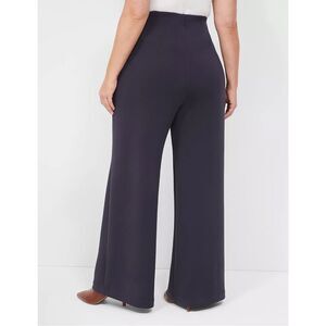 Lane Bryant Journey Knit High-Rise Wide Leg Pant navy blue women's 16